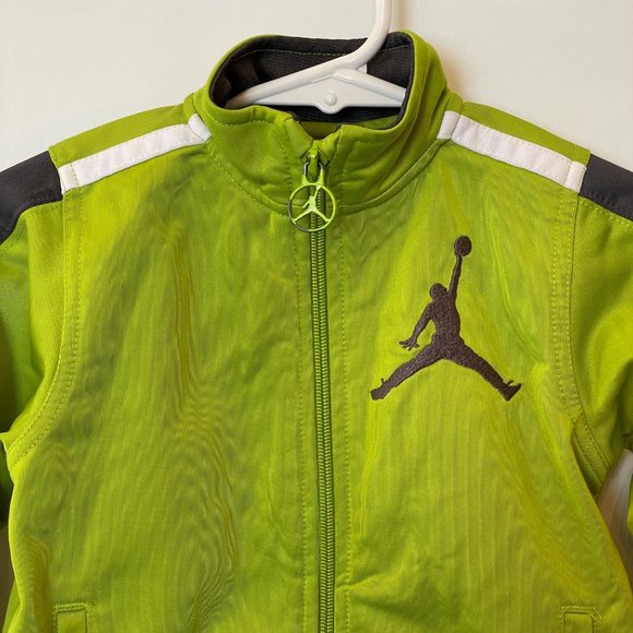 Jordan Baby Boys Size 18 Months Long Sleeve Full Zip Track Jacket Green Logo - Picture 2 of 13